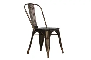 Fusion Dining Chair in Metal Antique Bronze, 2 pieces