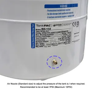 Hommix 2.2 Gallon Reverse Osmosis (RO) Metal Water Storage Tank