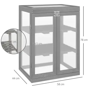 Outsunny 3-tier Wood Greenhouse Plant Storage Shelf Garden Cold Frame Grow House