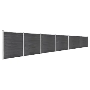 Berkfield Fence Panel Set WPC 1045x186 cm Black