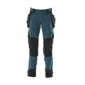 Mascot Advanced Trousers with Holster Pockets and Stretch - Dark Petroleum   (44.5) (Leg Length - Regular)