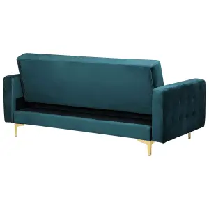 3 Seater Sofa ABERDEEN Teal Velvet