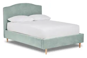 Ember Simple Shaped Fabric Bedstead Only 6FT Super King- Marlow Duck Egg