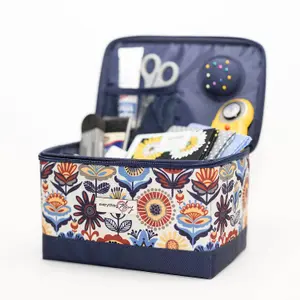 Sewing Case Navy with Multi floral Print- Everything Mary EVM12861-2