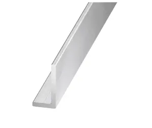 CQFD Silver effect Aluminium Unequal L-shaped Angle profile, (L)2.5m (W)20mm (D)15mm (T)1.5mm