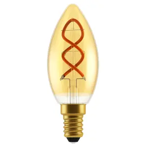 Nordlux Deco E14 C35 Spiral Dim 2200 Kelvin 200 Lumen Light Bulb In Gold