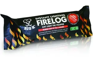 Big K Products Individually Wrapped, High Heat Instant Light Fire Log LGW10-BQ-15PK, 15 x 1kg, 2 Hour Burn Time Fire Log