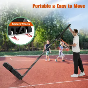 COSTWAY Portable Basketball Hoop 7.4-10 FT Adjustable Basketball Goal System