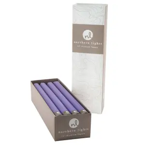 Northern Lights 12" Taper Candle Pack of 12 - Lilac