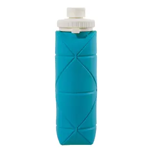 600ml Collapsible Silicone Water Bottle for Travel Gym Blue