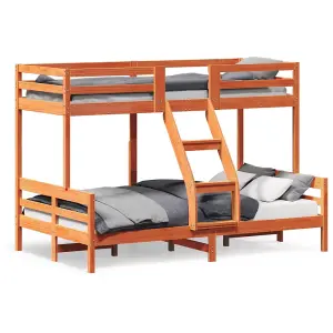 Berkfield Bunk Bed without Mattress 90x200/120x200 cm Wax Brown Solid Wood