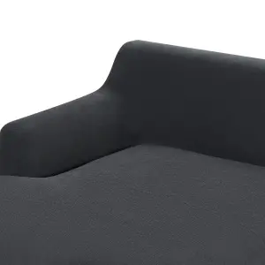 Right-Hand Corner Sofa SOSJO Black Fabric Right Hand