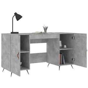 Berkfield Desk Concrete Grey 140x50x75 cm Engineered Wood