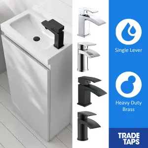 400mm Freestanding Bathroom Vanity Unit with Basin Chrome Round Tap & Waste