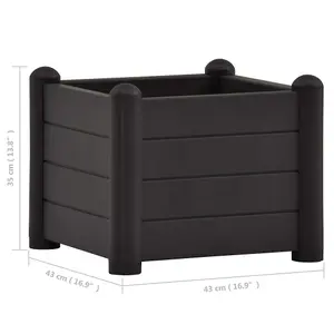 Berkfield Garden Raised Bed PP Anthracite 43x43x35 cm