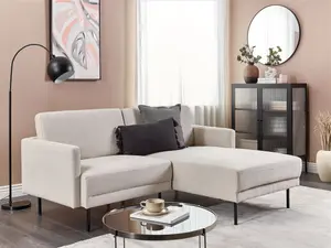 Left-Hand Corner Sofa BREDA Light Beige Fabric 2 Seater Left Hand