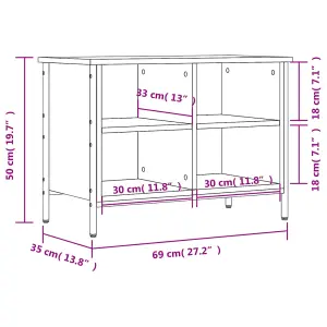 Shoe Cabinet Smoked Oak 69x35x50 cm Engineered Wood