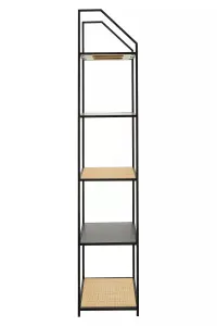 Interiors By Premier Open And Functional Storage Five Tier Shelf Unit, Metal Frame Unit, Sturdy And Durable Wooden Bookshelf