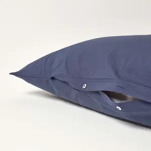 Homescapes Navy Blue Egyptian Cotton V Shaped Pillowcase 200 TC