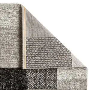 Grey/Black Geometric Modern Handmade Rug for Living Room Bedroom and Dining Room-120cm X 170cm