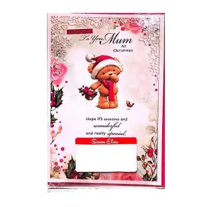 Simon Elvin To You Mum Christmas Card (Pack of 6) White/Pink (One Size)