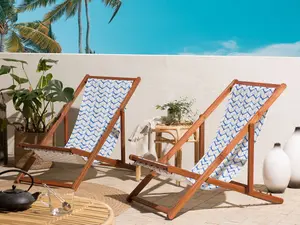 Sun Lounger Wood Dark Brown ANZIO