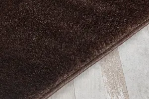 Smart Living Shaggy Soft Area Rug, Fluffy Living Room Carpet, Kitchen Floor, Bedroom Ultra Soft Rugs 160cm x 230cm - Brown