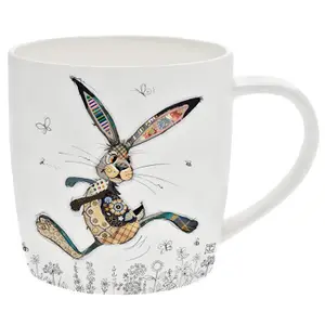 Ceramic Mug Hesper Hare Animal Print Cup Bug Art Fine China Novelty Cartoon