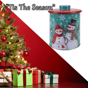 Christmas Biscuit Tin Xmas Themed Designs X 1 15.5cm Christmas Themed