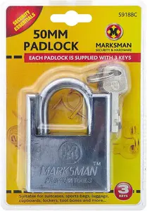 Heavy Duty Padlock 50Mm With 3 Keys Security Pad Lock Luggage Locker Garage