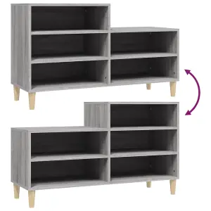 Berkfield Shoe Cabinet Grey Sonoma 102x36x60 cm Engineered Wood