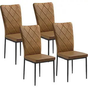 Bronwen Parsons Chair (Set of 4) Brown Faux Leather