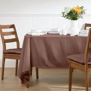 Homescapes Chocolate Brown Tablecloth 137 x 178 cm