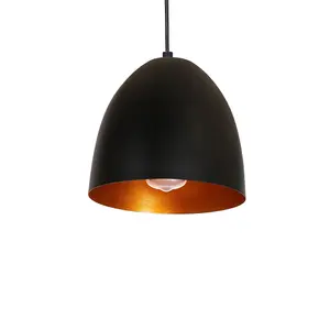 Milagro Vegas Hand Made Designer Pendant Light Matt Black And Copper / Rose Gold