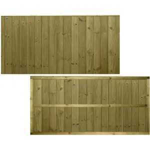 Ultimate Vertical Tongue & Groove Fence Panel (Pack of 3) Width: 6ft x Height: 3ft Interlocking Planks Fully Framed