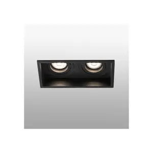 Luminosa Hyde Black Tiltable square recessed Downlight 2 Light, GU10