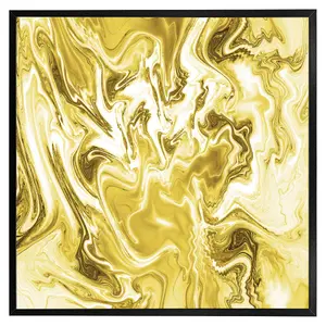 Golden swirled marble (Picutre Frame) / 12x12" / Black