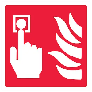 Call Point Logo Fire Equipment Sign - Adhesive Vinyl - 200x200mm (x3)