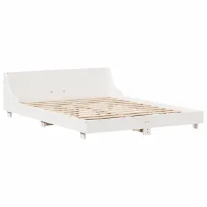 Berkfield Bed Frame without Mattress White 140x190 cm Solid Wood Pine