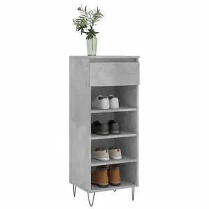 Berkfield Shoe Cabinet Concrete Grey 40x36x105 cm Engineered Wood