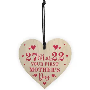 Your 1st Mothers Day Gift Wooden Heart Gift For New Mum Mummy From Daughter Son Keepsake