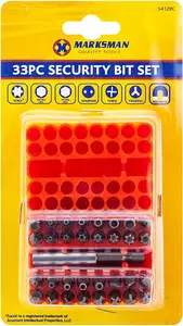 33pc Tamperproof Bit Set Screwdriver Torx Hex Security Magnetic Holder Star 25mm