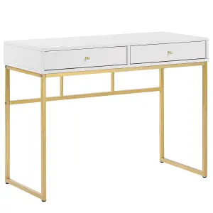 Home Office Desk with Storage White DAPHNE