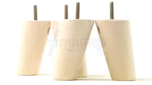 Wood Furniture Feet 100mm High Raw Replacement Furniture Legs Set Of 4 Sofa Chair Stool M8