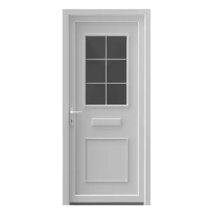 Fortia Mindil Clear Glazed White RH External Front Door set, (H)2085mm (W)920mm