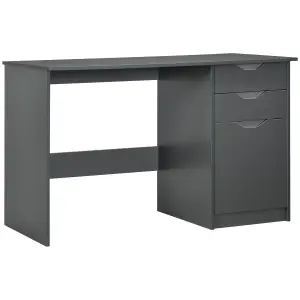 HOMCOM Computer Desk w/ Drawers Modern Writing Workstation for Home Office Grey