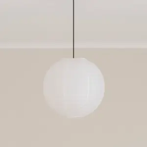 ValueLights Isla White Paper Globe Ball Dome Easy Fit Ceiling 30cm Lamp Shade with LED Bulb