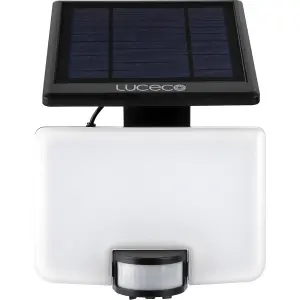 Luceco Adjustable Black Solar-powered Integrated LED PIR With motion sensor Outdoor Flood light