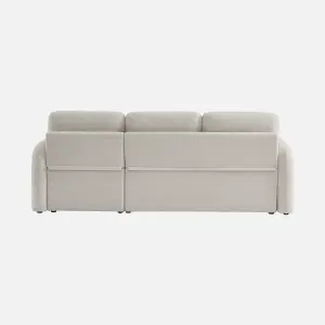 sweeek. 3-seater reversible corner sofa bed in boucle fabric Milano boucle White 220x83x85 cm