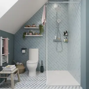 GoodHome Poprock Blue Geometric Mosaic effect Vinyl tile, 1.3m²